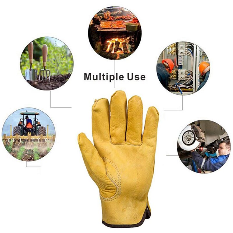 Haven handsker torn bevis , 2 par tunge have handsker, fleksible og holdbare læder arbejdshandsker til mænd kvinder l