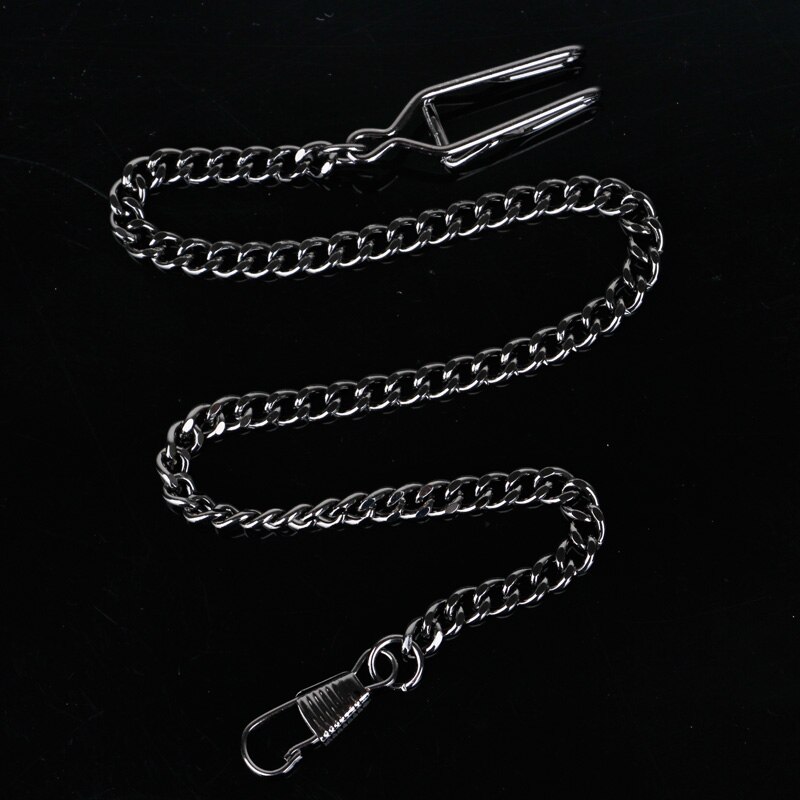 Zilver/Brons/Zwart/Goud Rvs Ketting Voor Albert Hanger Zakhorloges Houder Quartz Zakhorloge Hanger kettingen: Black