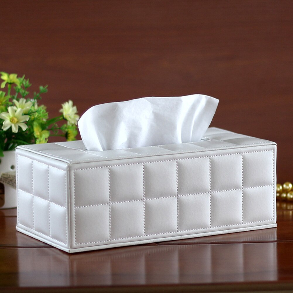 Faux Leather Tissue Case Box Container Rectangle Paper Holder Tissue Dispenser Storage Box Car Home Decor Holder For Home Car