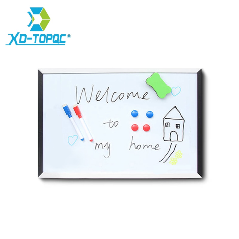 XINDI 40*60cm Magnetic White Board MDF Black & White Frame Wooden Drawing Whiteboard Decorative Message Boards WB10