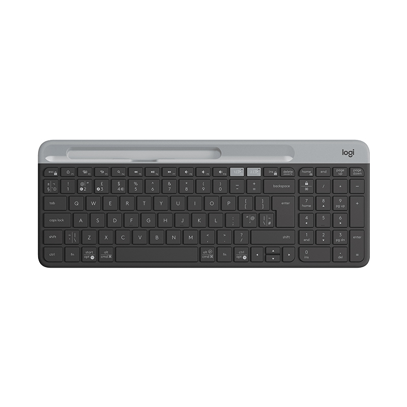 Logitech K580 Draadloos toetsenbord Draagbaar dun licht Kantoortoetsenbord voor meerdere apparaten voor pc Tablet Laptop Ipad Kantoorcomputer: Black