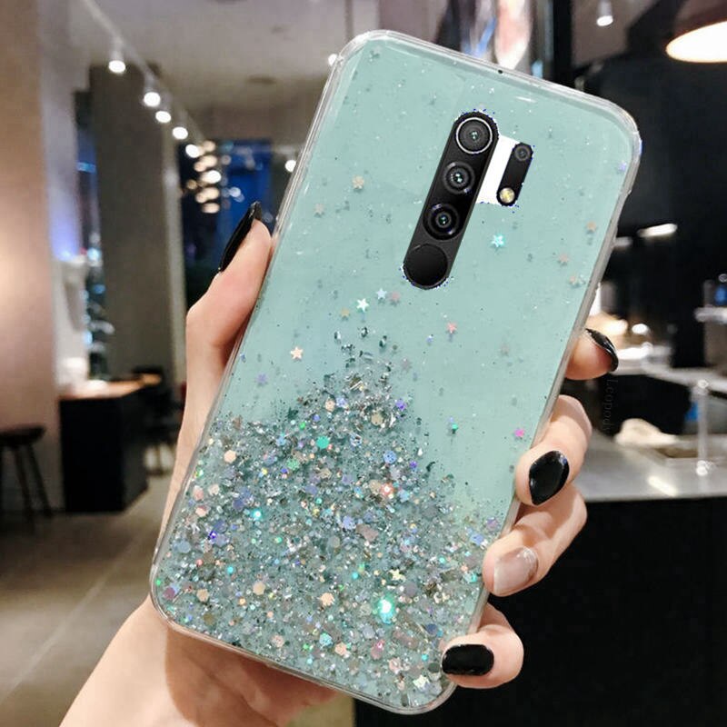 For xiaomi redmi9 cases Glitter Phone Case For xiaomi redmi 9 Case Bling Glitter Soft Back Cover For xiaomi redmi9 cases: Blue