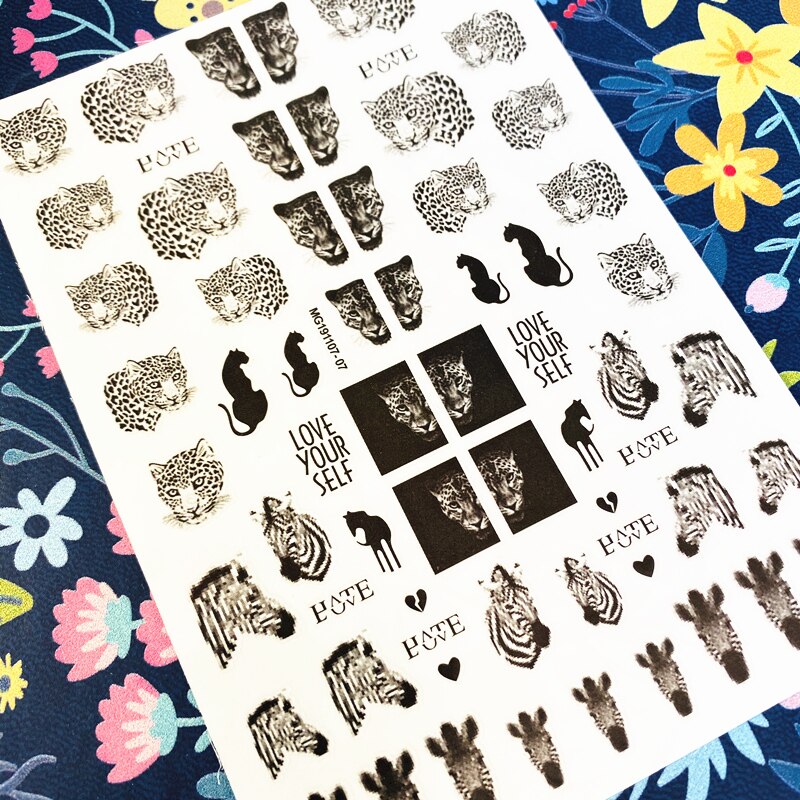 Leopard Tiger Nail Sticker 3d Nail Art Sticker Nail Decal Stempelen Export Japan Ontwerpen Steentjes