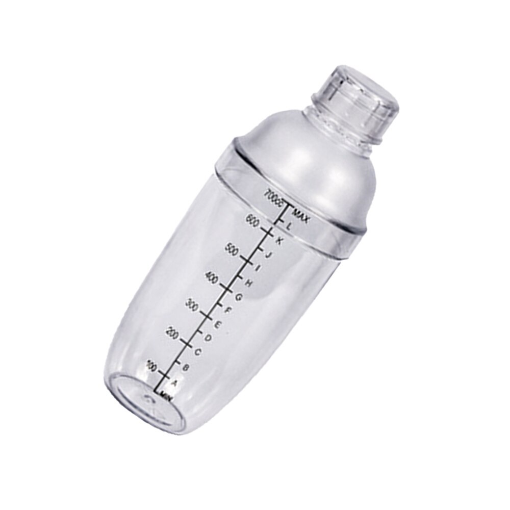 300ml Hand Shake Cup Cocktail Shaker Transparent Mixer Cup Clear Bar Shaker Wine Milk Tea Shaker Cup with Scale (White)