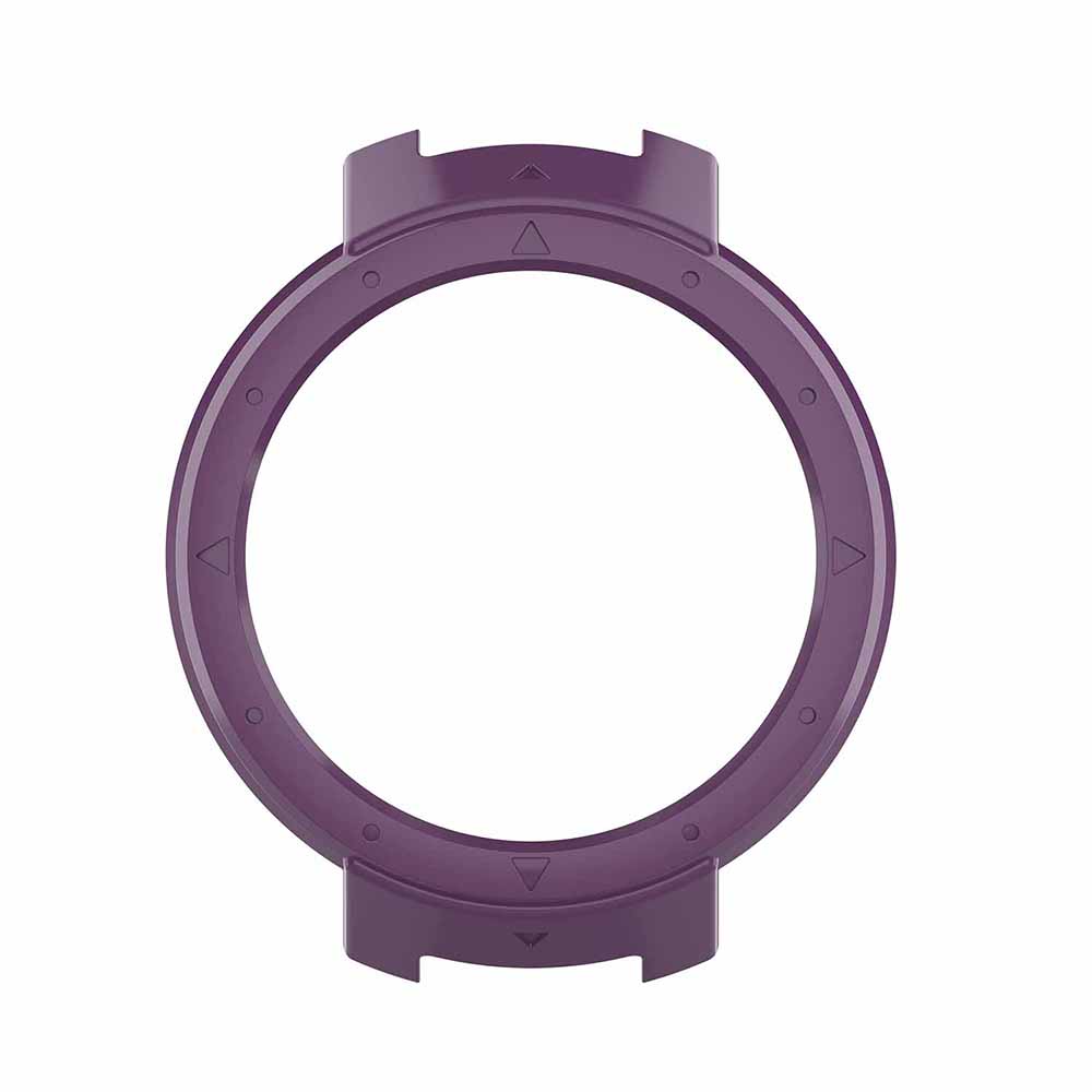 For Amazfit Verge A1801 Strap Smart Watch Band For Xiaomi Amazfit Verge 3 Case Cover Silicone Watchband + PC Protector Frame: Purple case