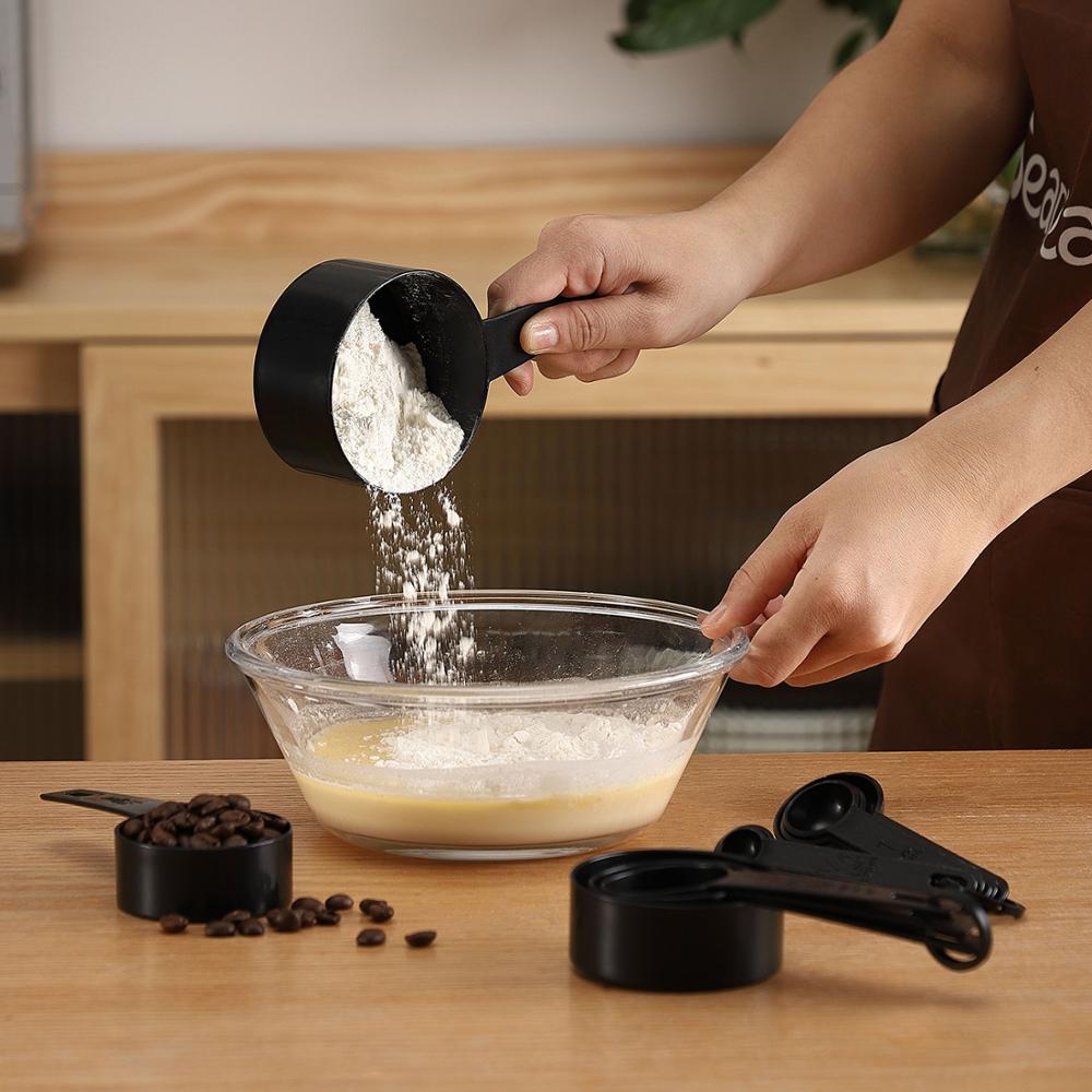 Seacreating Measuring Cups and Spoons Set of 10 Pieces Nesting Measure Cups for Dry and Liquid Ingredient Baking Accessories
