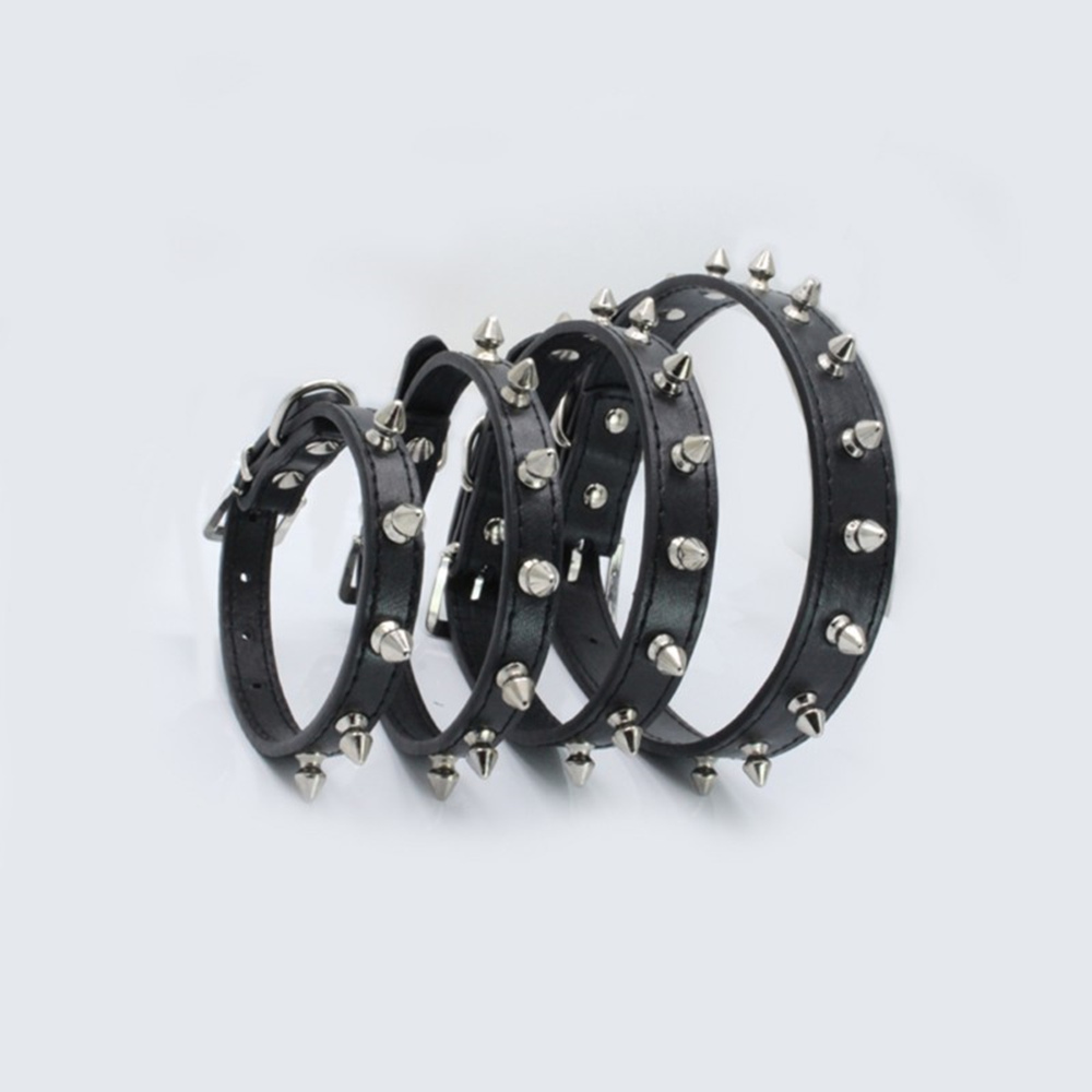Huisdier Honden Halsbanden Pitbull Bulldog Verstelbare Kraag Hals Collare Riet Leer Klinknagel Spiked Puppy Ketting Bezaaid
