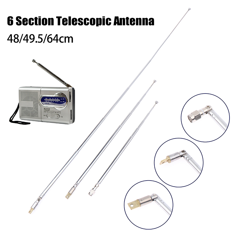 Universal Bilantenn 6 Sektioner 48/64cm Metall AM/FM - 360° Rotation