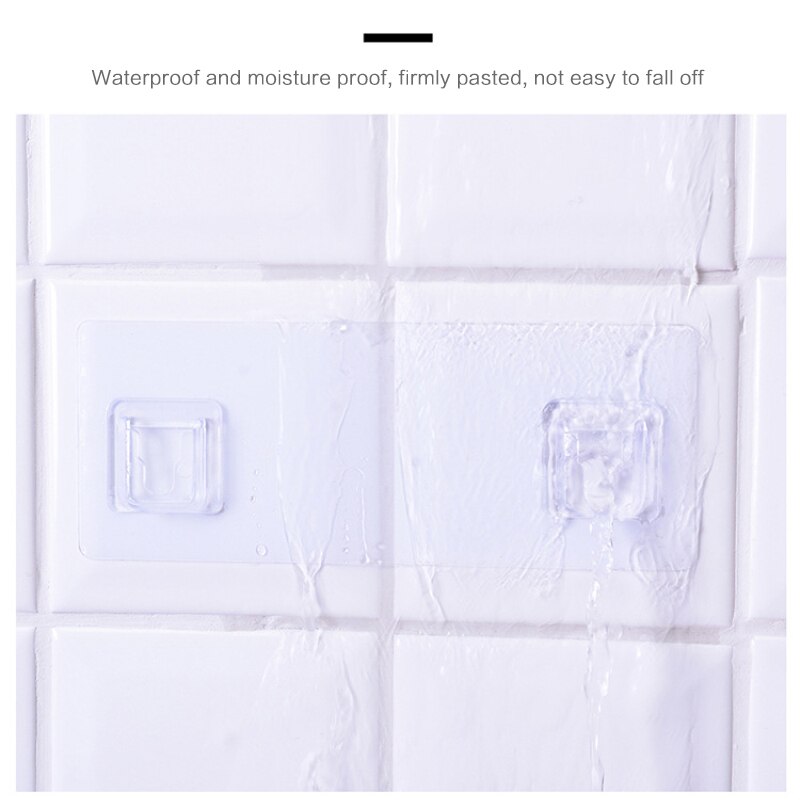 10Pcs Glue Hooks Plastic Adhesive Hook Wall Sticky Mount Hanger Rack Double-sided Paster Waterproof Hook Kitchen Bathroom Hook