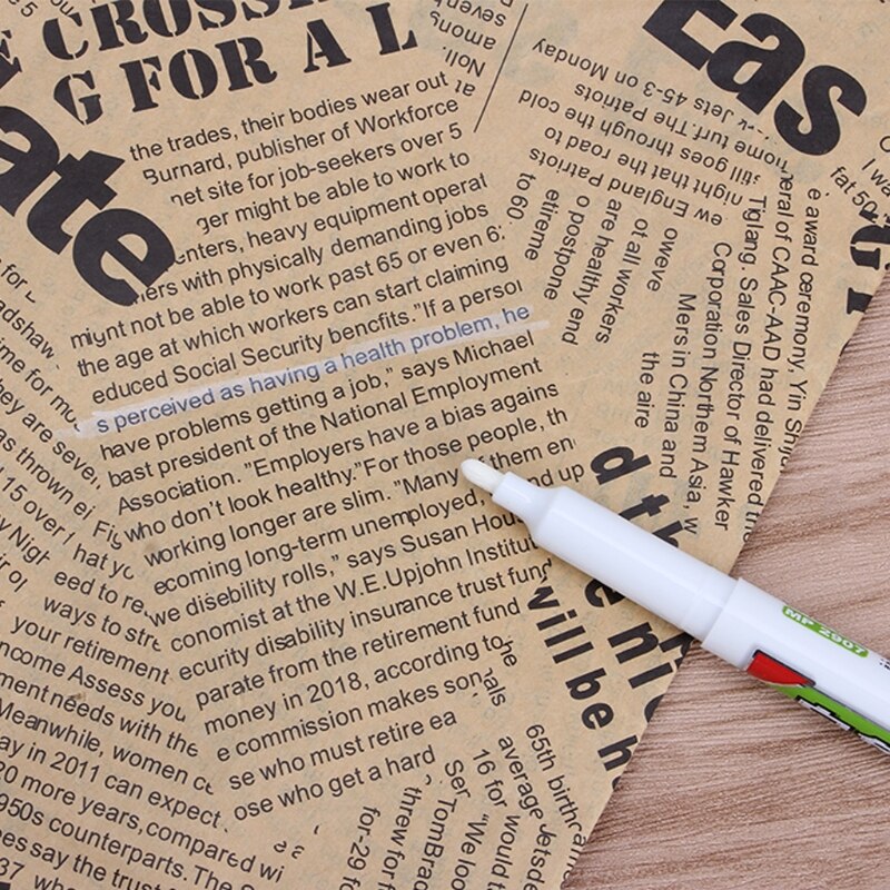 Rotulador de tinta blanca permanente a prueba de agua, bolígrafo de pintura, papelería, herramientas de escritura artística, 1 ud.,