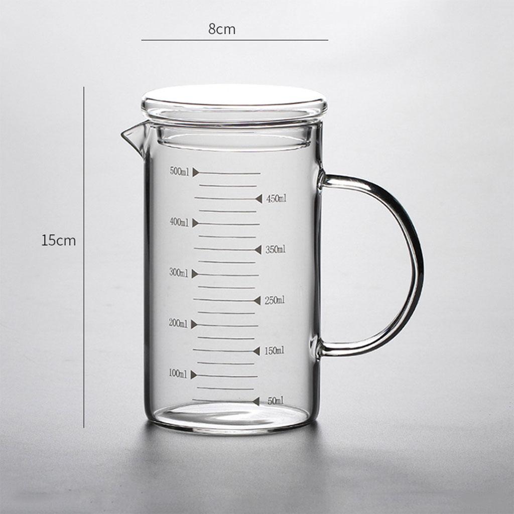 High Borosilicate Glass Measuring Cup with Handle V-Shaped Spout Beaker for Cooking