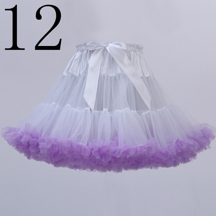 Jupon court en Tulle, Crinoline, tenue d'halloween ou robe de mariée Vintage, jupe Tutu sous-jupe Rockabilly: 12 white andlavender