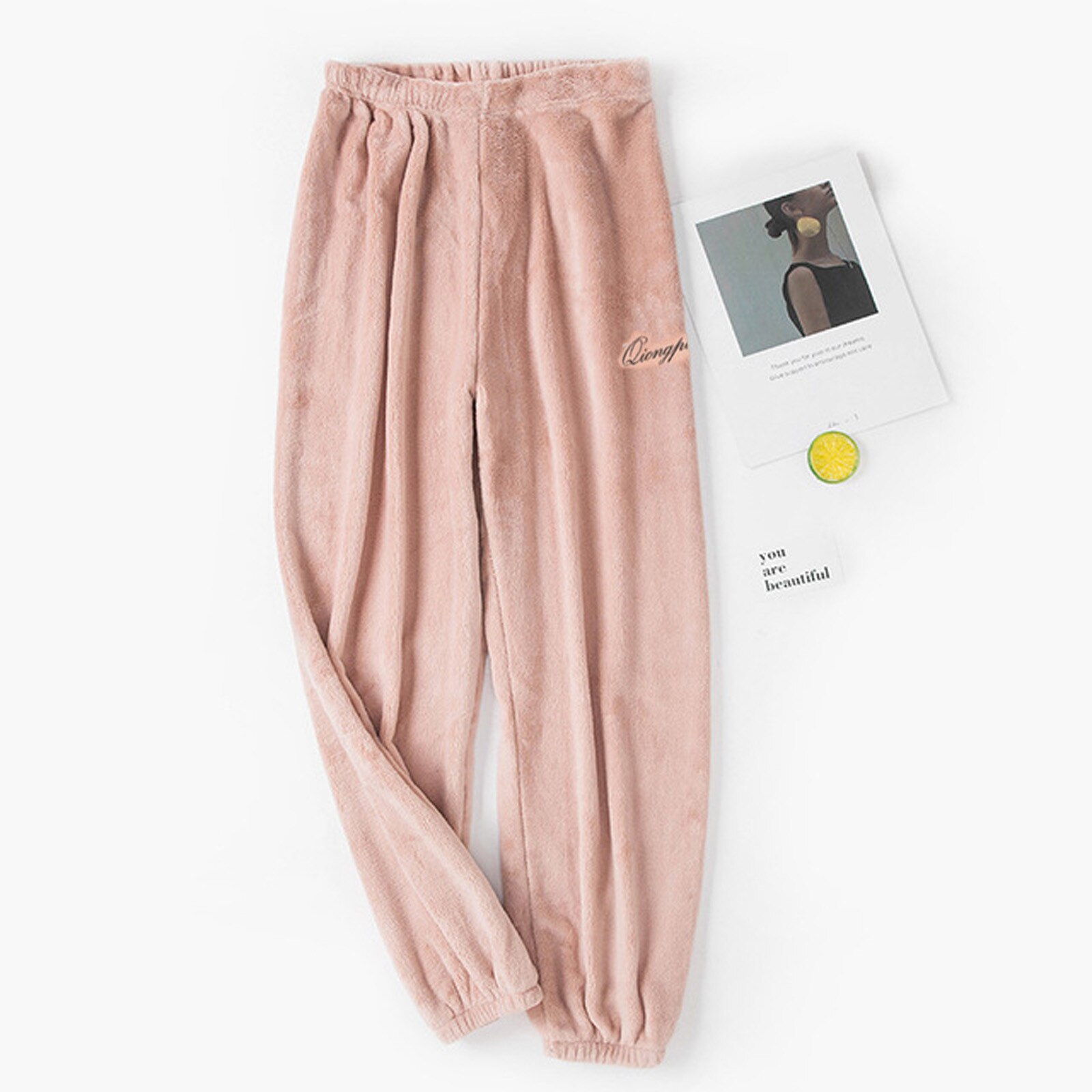 Pajama-Pants Sleep-Bottoms Flannel Winter Soft Women's Warm Winter Sleepwear Womens Coral Velvet Pajama Pants