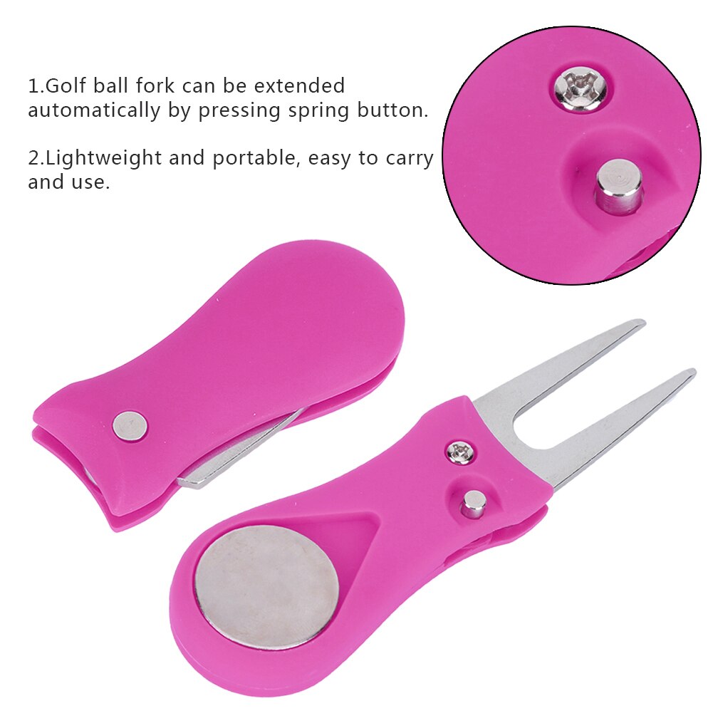 Portable Foldable Golf Green Divot Repair Tool Folding Ball Fork Lawn Repairing Golfer Practicing Accessory