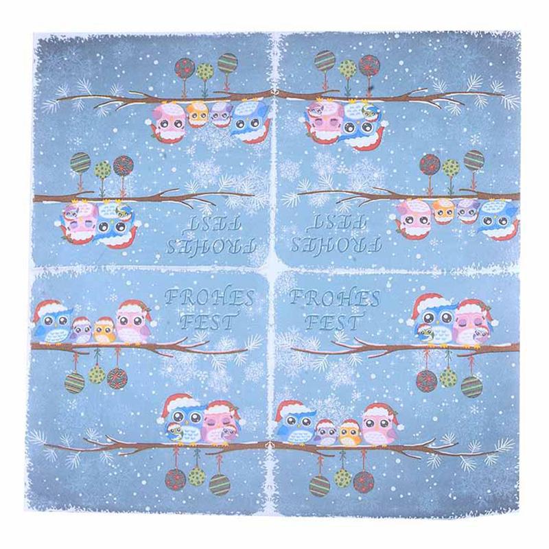 40pcs Leuke Uil Gedrukt Servetten Kerst Decoratieve Tissue Diner Papieren Handdoek Feestartikelen