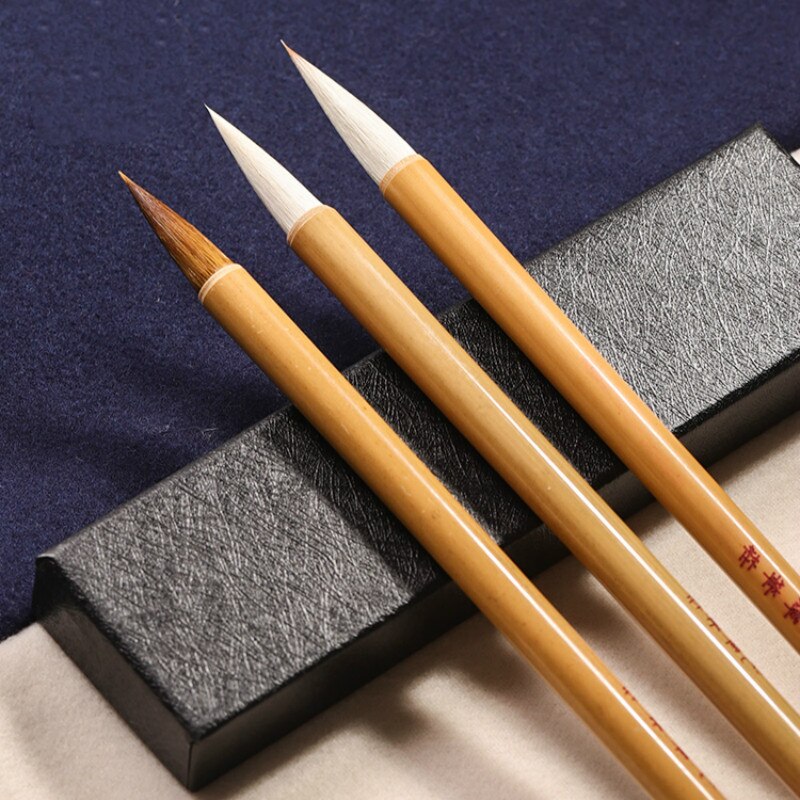 Chinese Wriitng Brush Wolf Hair Calligraphy Brush Pen Set 3pcs Beginner Multiple Hair Chinese Painting Writing Brush Caligrafia