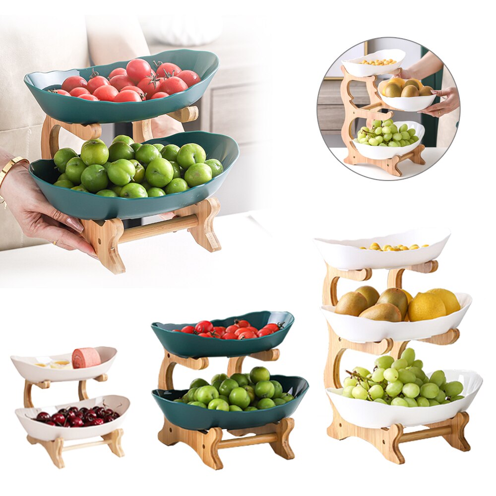 Plates dinnerware kitchen Fruit bowl with floors Luxury serving snack Table plates serve dessert trays wooden Tableware Dishes