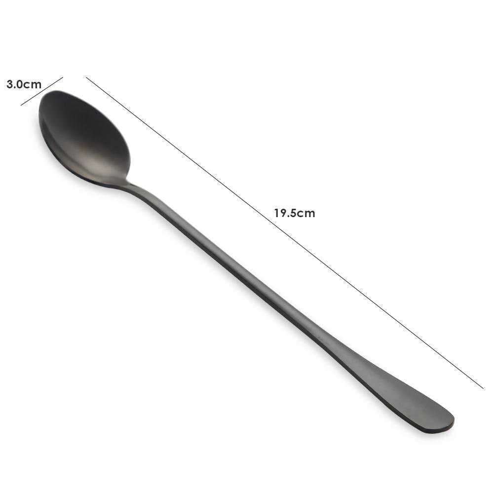 1Pc Stainless Steel Coffee Spoon Long Handle Milk Tea Coffee Stirring Scoop Dessert Cafe Mixing Kitchen Gadgets: d
