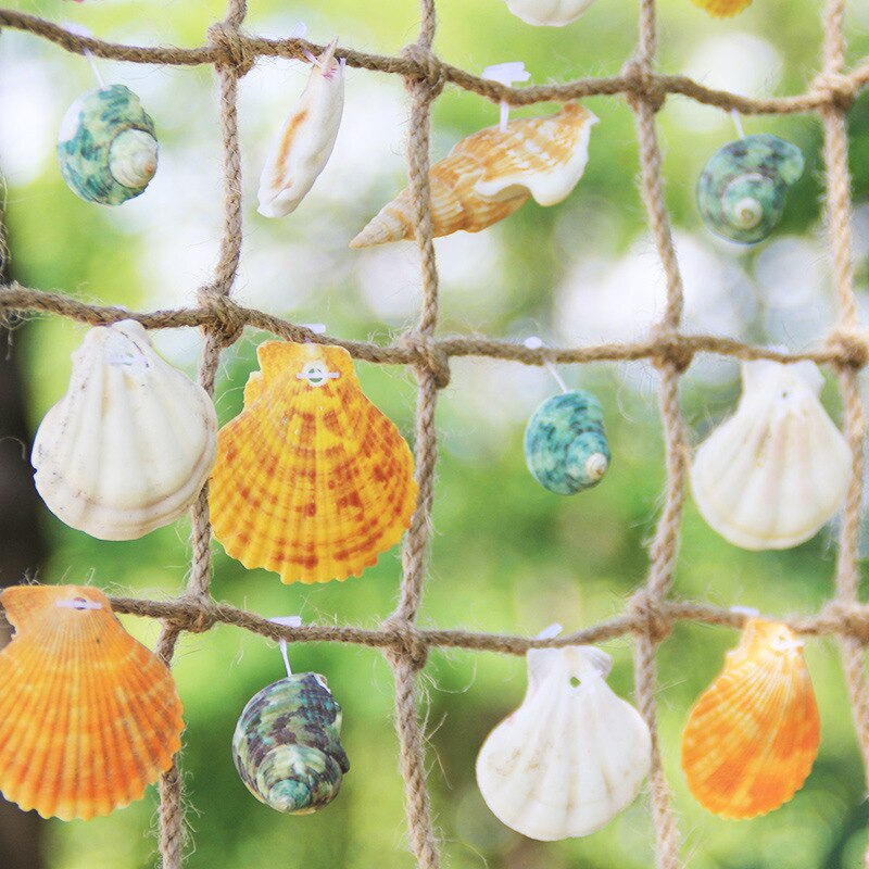 Mediterranean Style Curtain Wall Mural Decoration Natural Sea Shells Marine Bar Ornament Zakka Home Decor