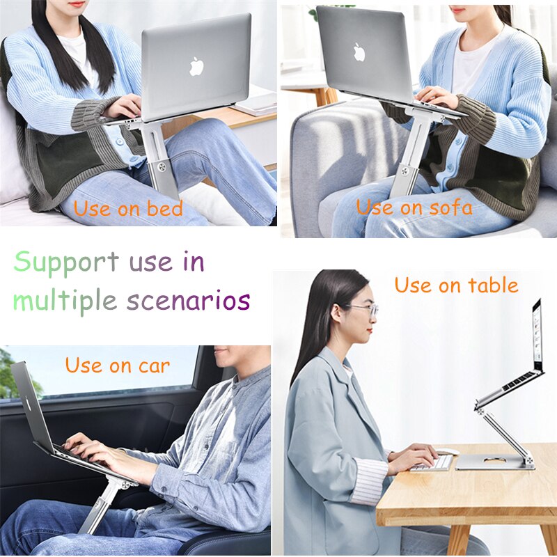 Height Adjsutable Tall Laptop Stand Aluminum Stretchable Heighten Sit/Standing Working Availabe Notebook Standing Holder