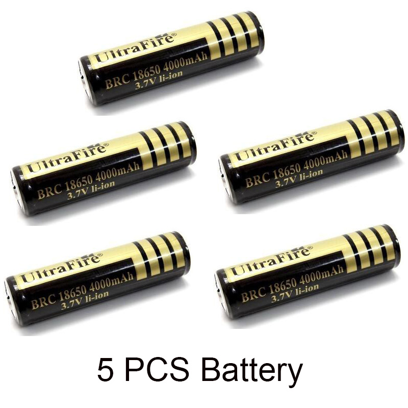 BRC 18650 3.7 V 4000mAh Capacity Li-Ion Battery for LED Flashlight Battery/ gimbal battery: WHITE