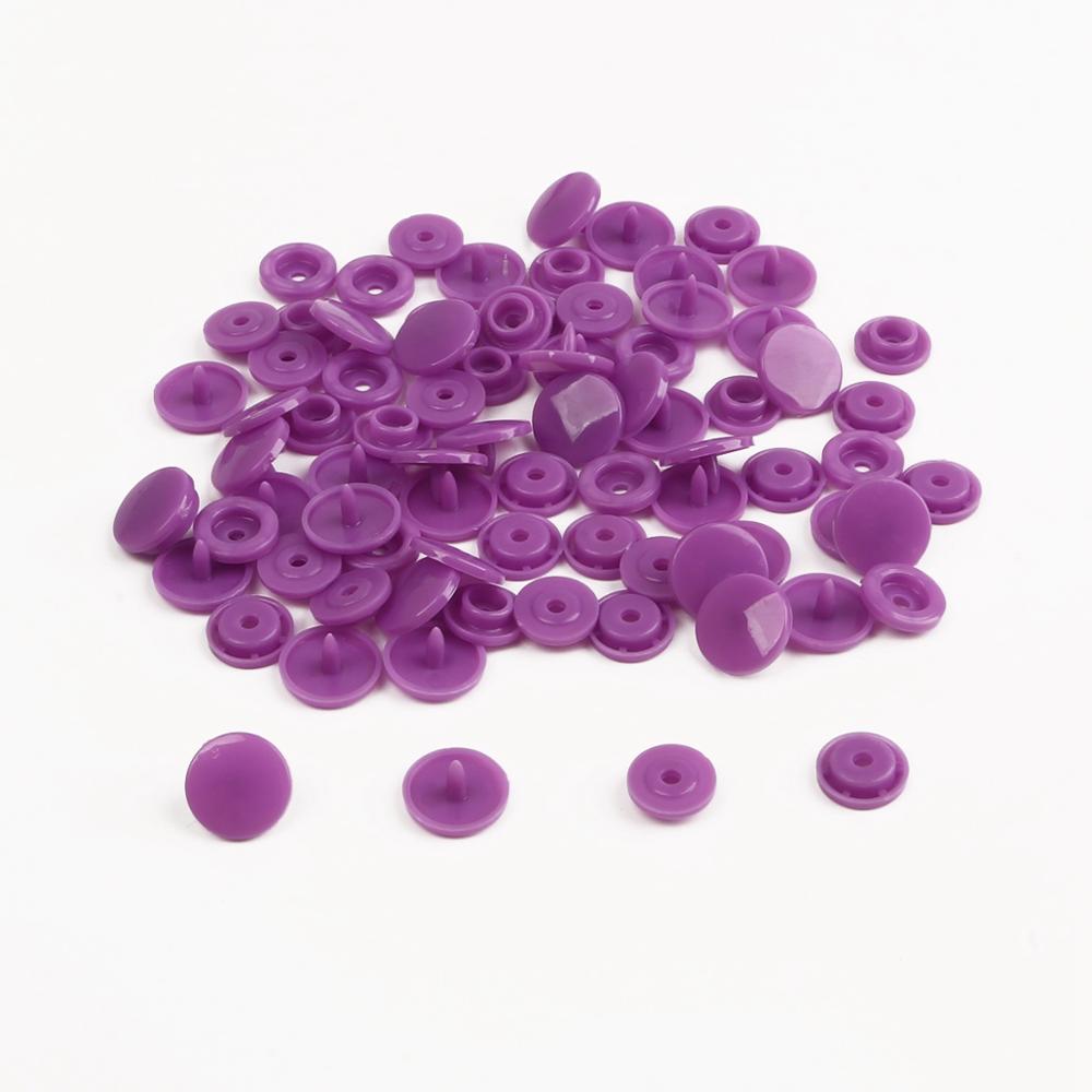 Tryckknapp tång knapp 150 set  t5 mix plast harts knappar 12mm tryck kläde knapp press maskin sömnad verktyg tillbehör: Lila 150 st