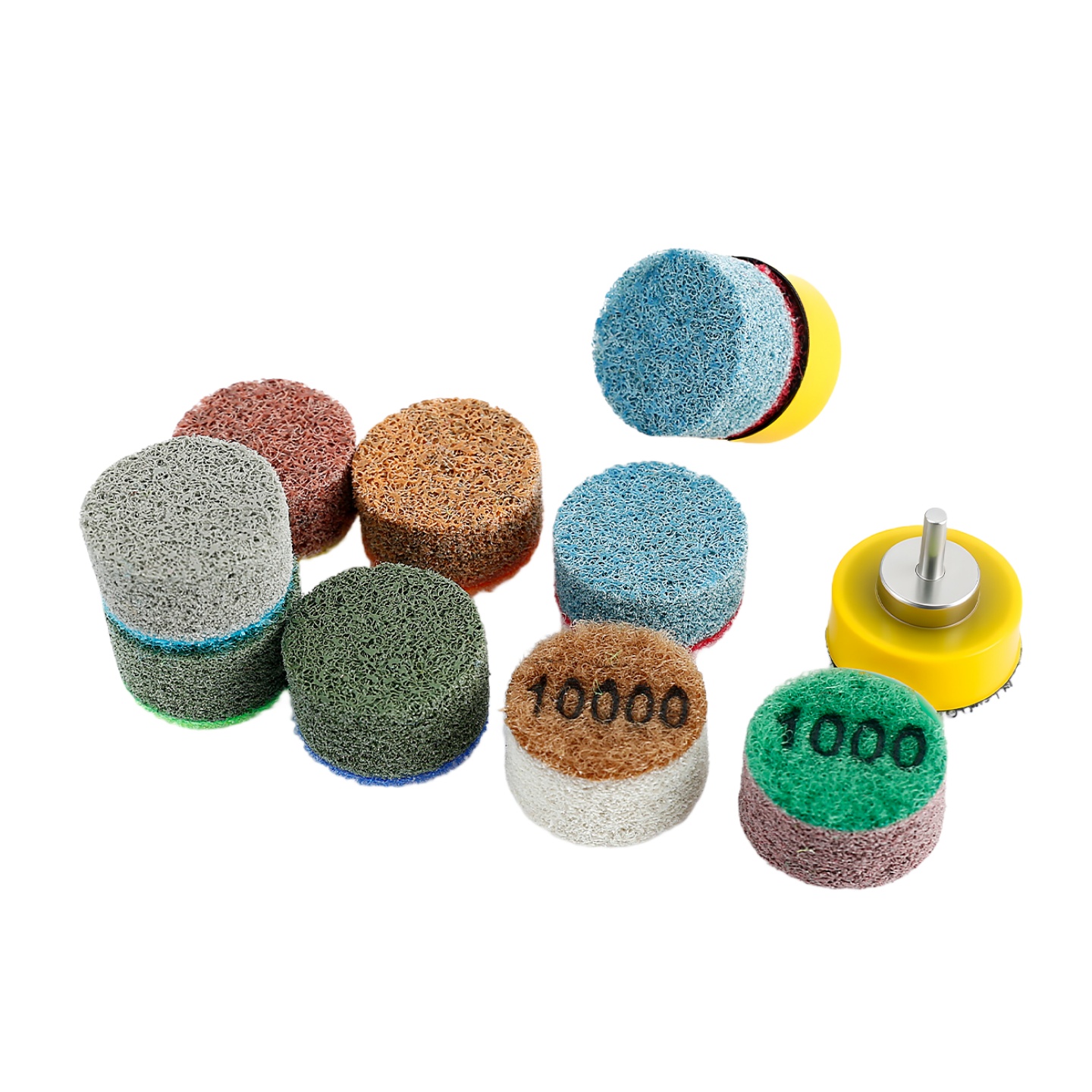 8 STKS Mini Polijstpads Set 1 Inch Spons Polijstpad Schuurschijf Voor Slijpen Marmer Quartz Crystal Jade 150 # -10000 # Korrel