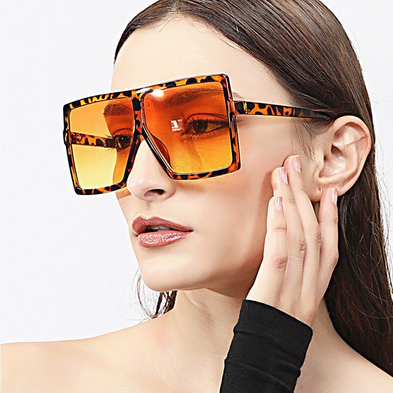 Vrouwen Big Frame Oversized Zonnebril Driver Bril Dames Luxe Grote Zonnebril Vierkante Gradiënt Shades