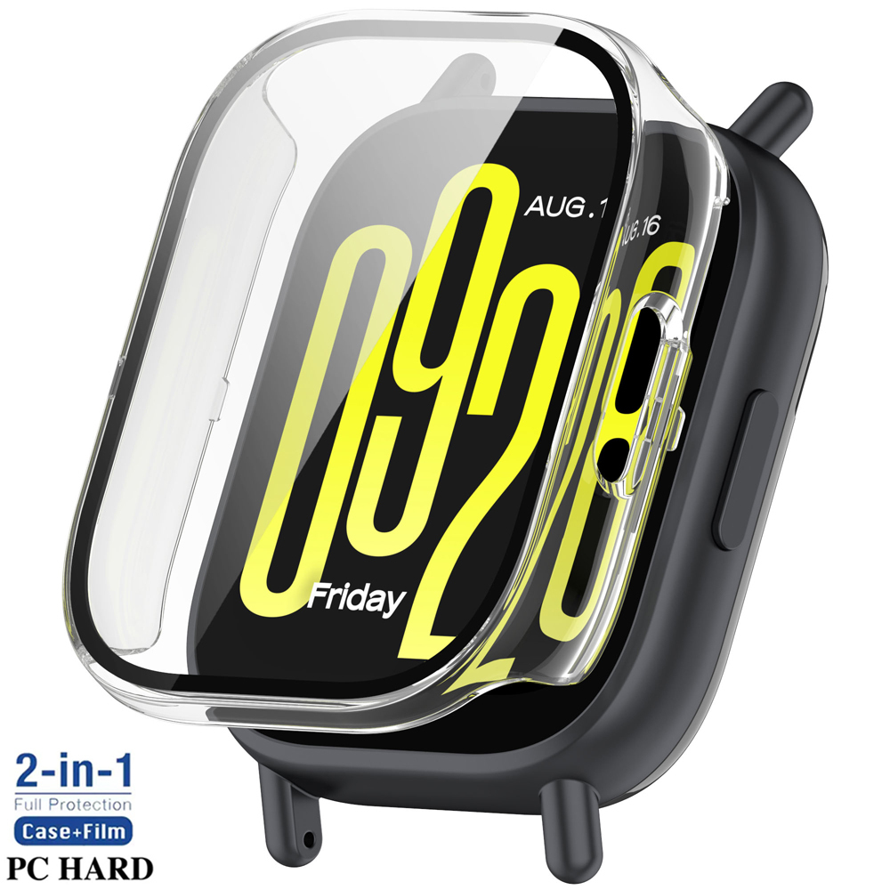 Gehard glas + pc-hoes voor Xiaomi Redmi Watch 5 Actieve / Lite Cover Zachte TPU-schermbeschermer Horlogekasten voor Redmi Watch 5 Lite: green / 7 Inches & Boven
