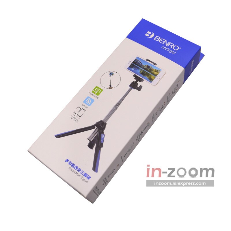 Benro  mk10 kannettava pöytätietokone 4 in 1 laajennettava selfiekeppi live -pidike bluetooth -kaukosäädin iphone gopro huiwei mi -puhelimelle