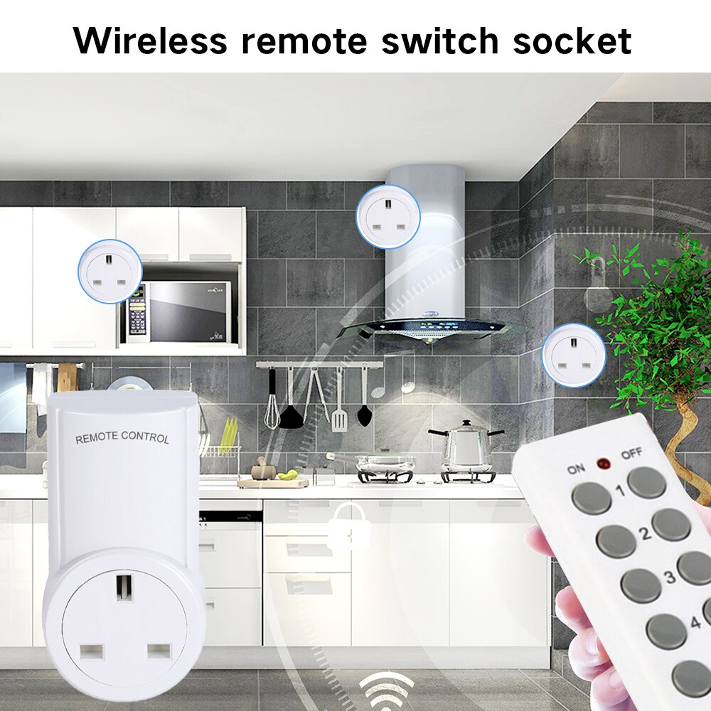 230V 10A Remote Control Socket Convenient Wireless Power Socket House Power Outlet Light Wattmeter Energy Meter EU Plug
