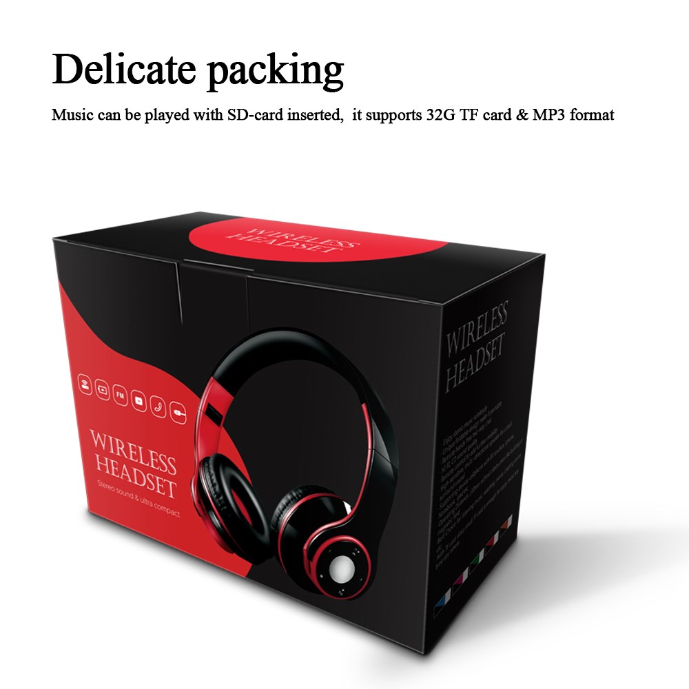 Auriculares inalámbricos con bluetooth 5,0, reproductor de mp3, tarjeta sd, micrófono para música