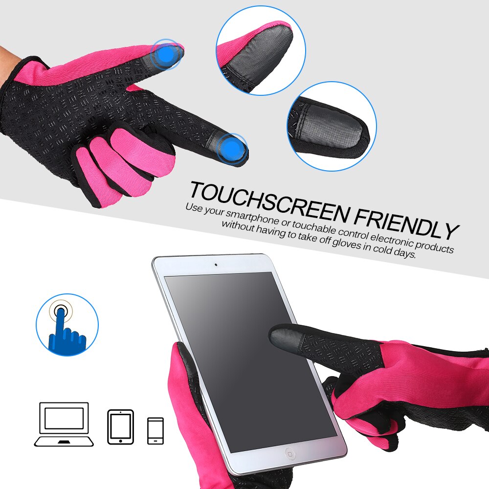 Lixada Outdoor Sport Wandelen Winter Fiets Fietsen Handschoenen Voor Mannen Vrouwen Windstopper Kunstleder Zachte Warme Handschoenen
