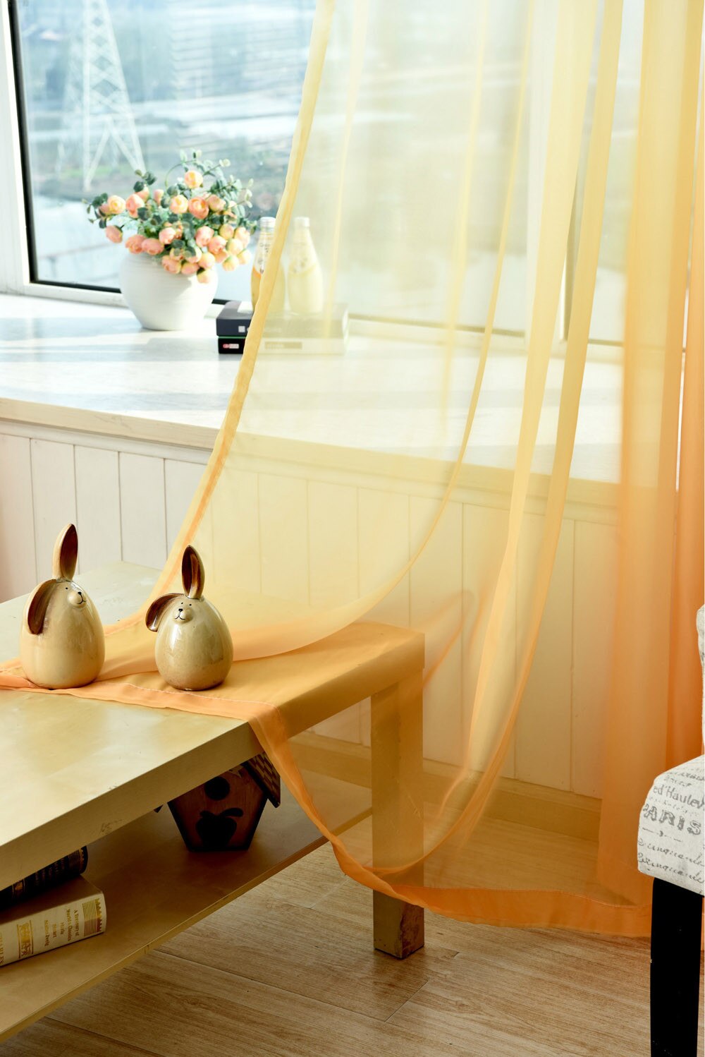 Schabracken Tüll Schleier Tür Fenster Vorhang Drapieren Tafel schier Schal Teiler Für Wohnzimmer sterben Zimmer Vorhänge Dekorative #008: Gelb