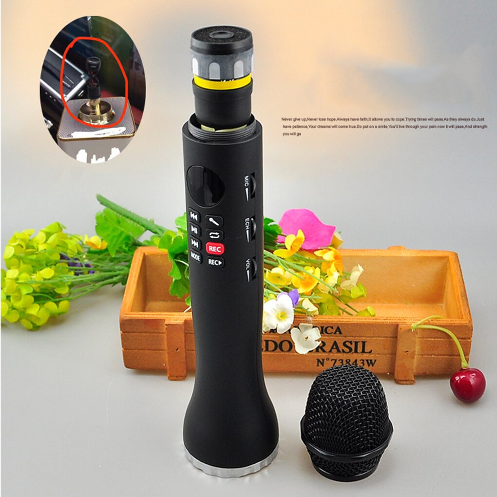L-598 Handheld K Song Microphone Wireless Bluetooth Microphone Pocket KTV Mic Bluetooth Speaker