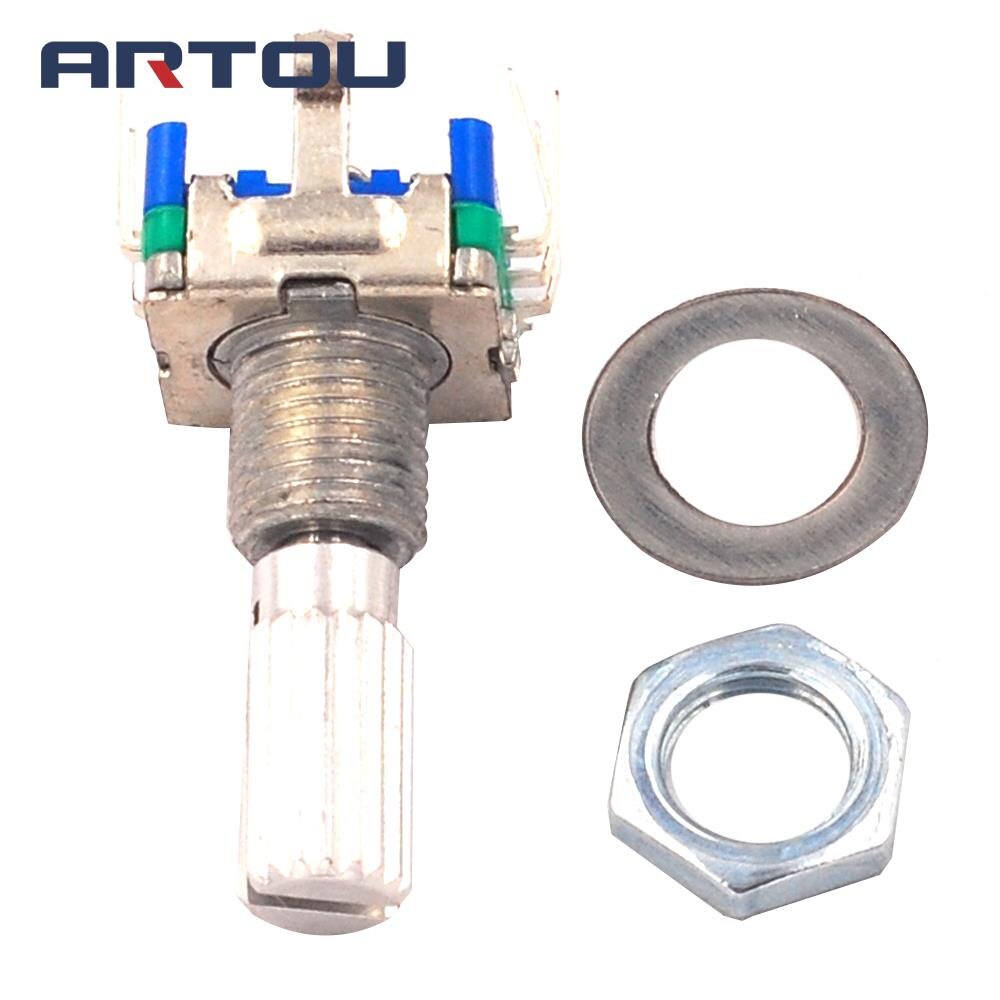 5x B200K Potentiometer 200K Ohm - Metall Drehpoti Mit Rändelwelle