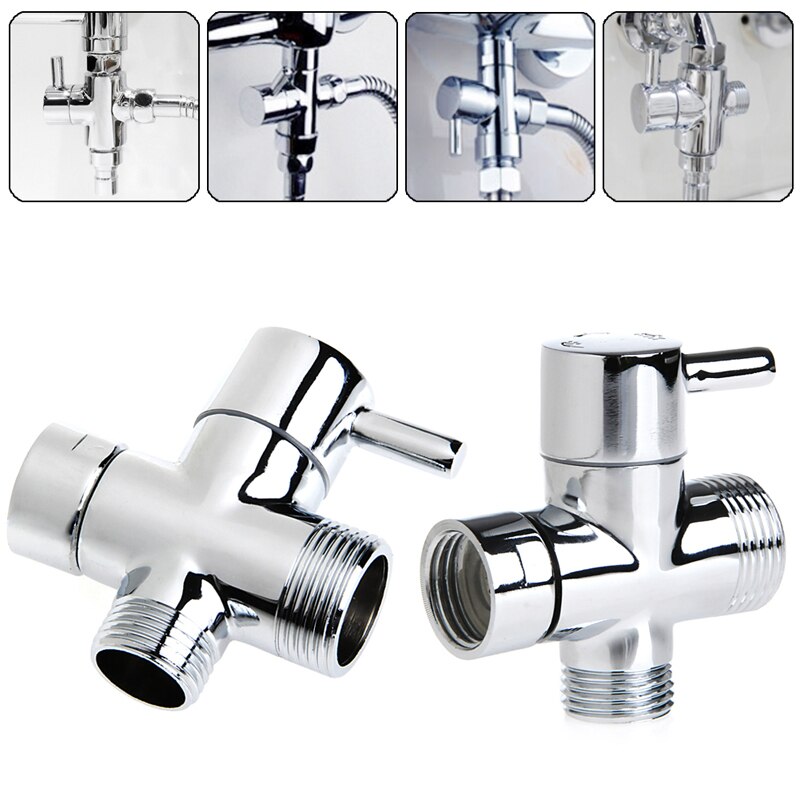 1/4 3 Way Faucet Adapter Diverter Valve Counter Top for Handheld Shower Head Bath Tap Faucet Switch Outlet