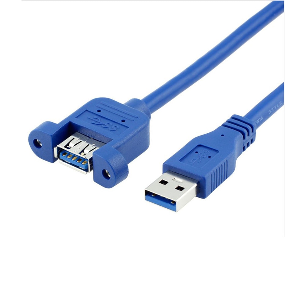 Usb kabel 3.0 forlænger han til hun forlænger kabel ledning dobbelt skærmet skrue panel montering 0.3m 0.6m 1m 1.5m 3m 5m