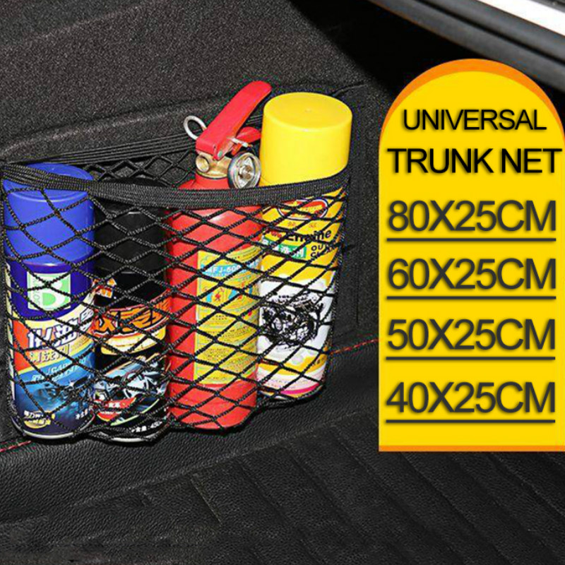 Universele Elastische Auto Kofferbak Seat Mesh Pocket Auto Bagagenet Organizer Houder Boot Opslag Magic Sticker Zak