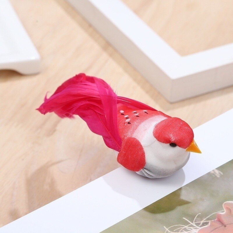 12pcs/box Simulation Artificial Bird Gardening Home Bird Ornament Decoration Colorful Bubble Birds Yard Decoration