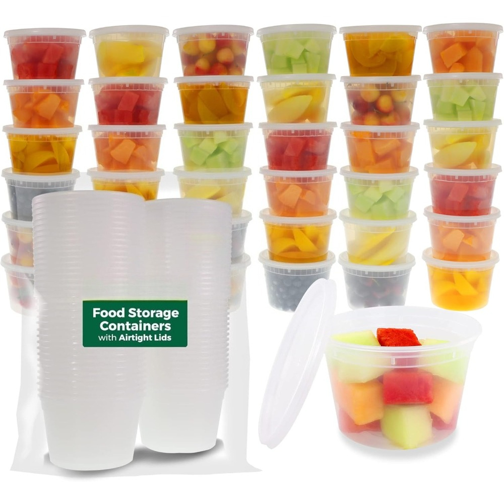 Freshware Food Storage Containers Plastic Deli Containers with Lids Soup Meal Prep Containers BPA Free Stackable Leakproof