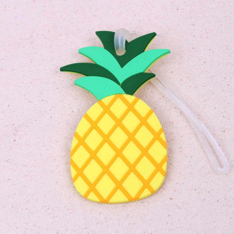Siliconen Gel Ananas Bagagelabel Koffer Id Adres Holder Bagage Boarding Tags Identifier Reizen Accessoires: Default Title