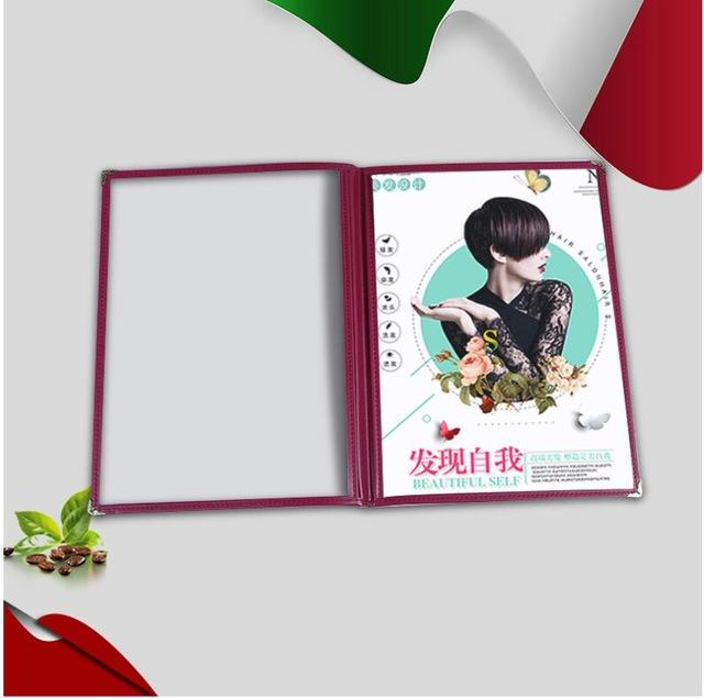 Restaurant Transparent Menu Cover Folder For A4 Panel Menu Holder Hotel Cafes Bar Menu Holder Black: two panel red