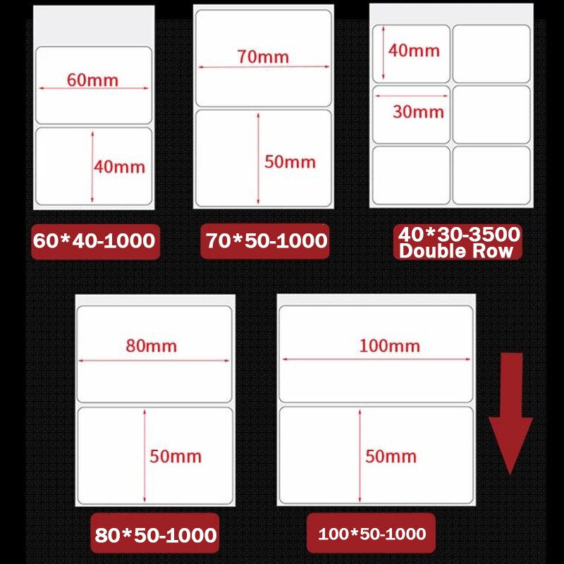Thermal Transfer Synthetic PP Label Sticker, 1 Roll, width 20mm ~ 100mm, Waterproof and tear resistance
