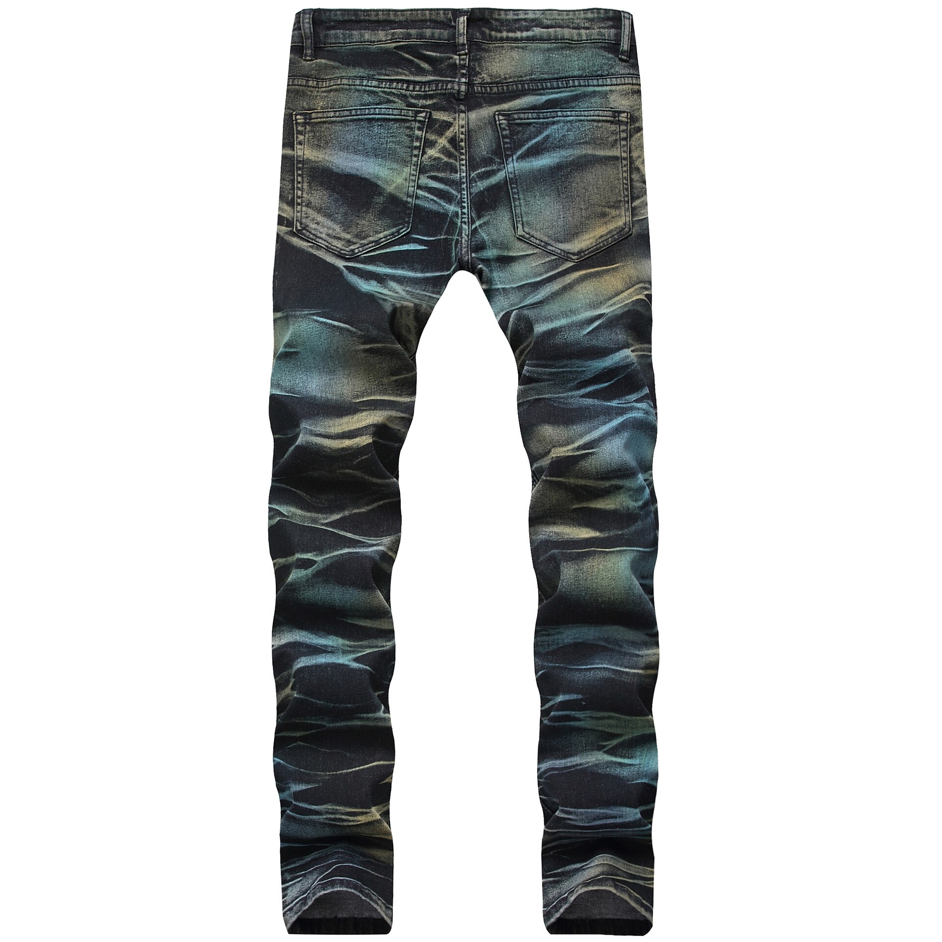 Mænd camouflage jeans mandlige lige klassiske jeans bukser mænd mærke flået skinny slank afslappet denim stretch jeans farve bukser