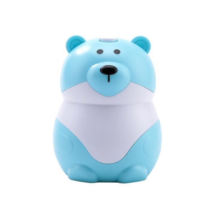 Automatic Push-type Toothpick Holder Cute Cartoon Bear Plastic Toothpick Dispenser with Slide Cover, Holds About 300 Toothpicks: Light Blue