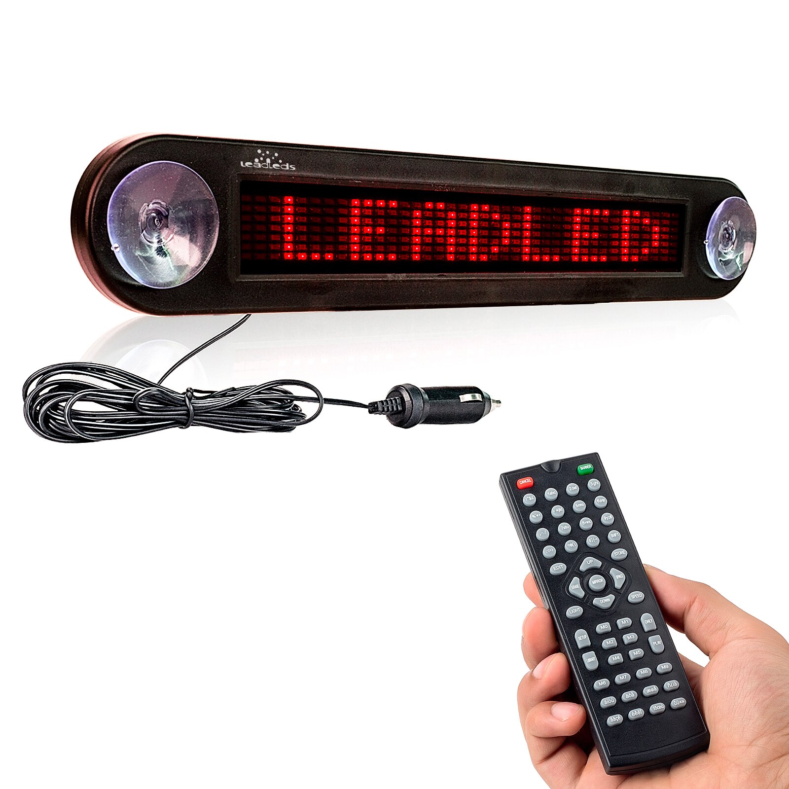 FOLOI 12V Car LED Programmable Message Sign – Scrolling Display Board With Remote