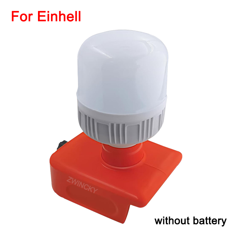 Voor Makita/Dewalt/Milwaukee/Einhell 18V Li-Ion Batterij Gloeilamp LED Werklamp Dimbare Portable handheld Zaklamp Kamp Licht: Donkergrijs