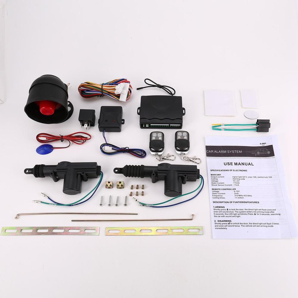 Universele Auto Alarm Afstandsbediening Beveiligingssysteem 2 Deur Centrale Deurvergrendeling Vergrendeling Kit Set Keyless Entry Systeem