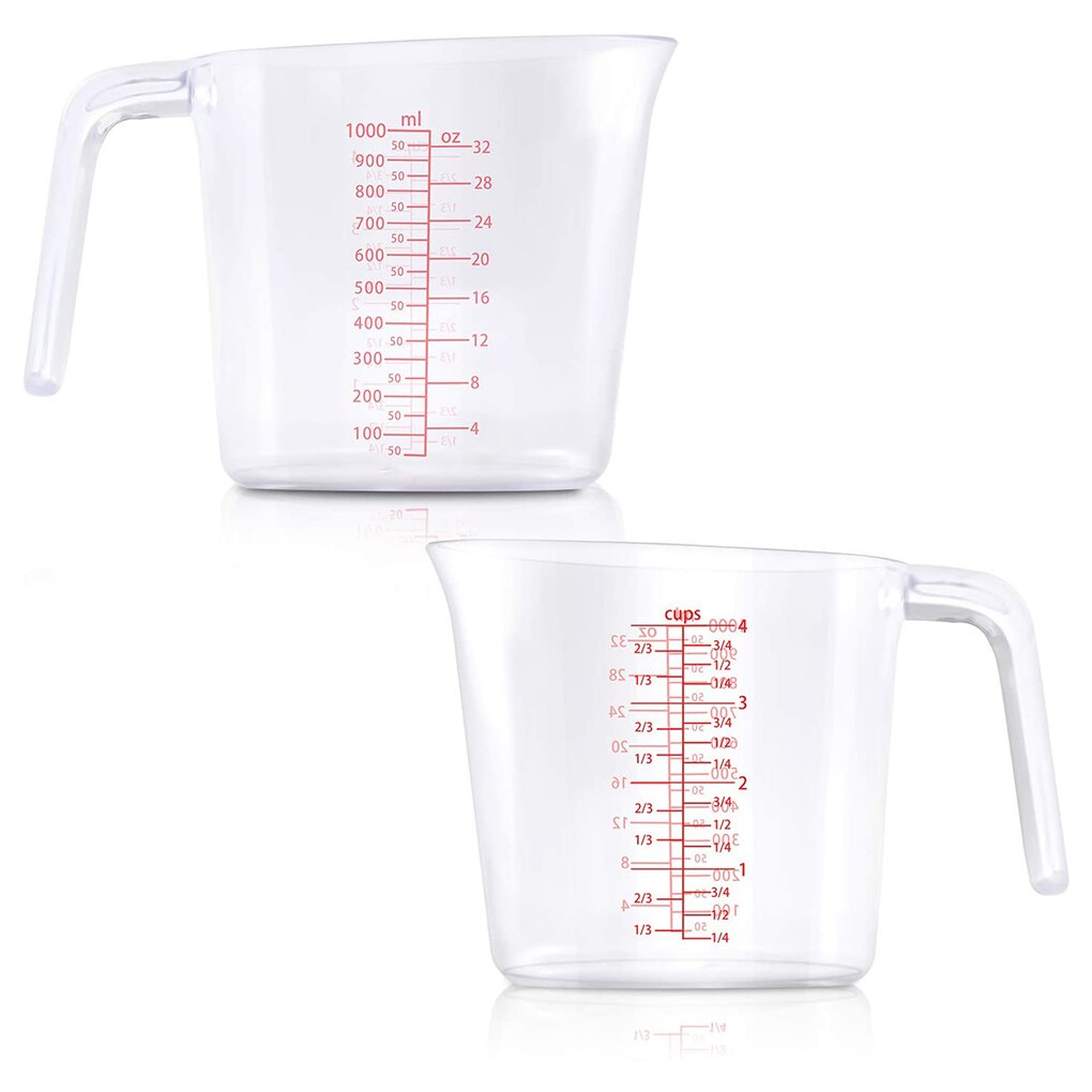 3pcs Measuring Cups Stackable Measuring Jugs Plastic Handle Kitchen Cooking Measurements Cup with graduated